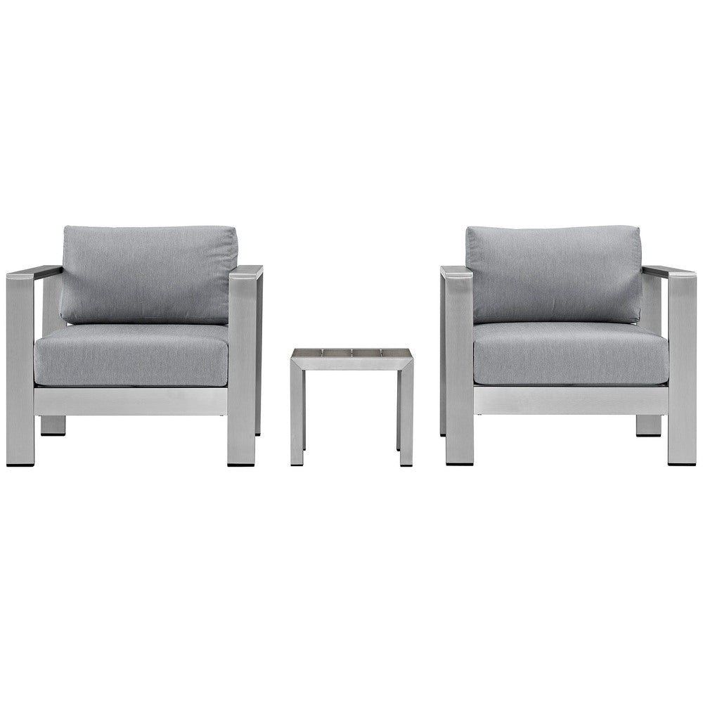 Modway EEI-2599 Shore 3 Piece Outdoor Patio Aluminum Set