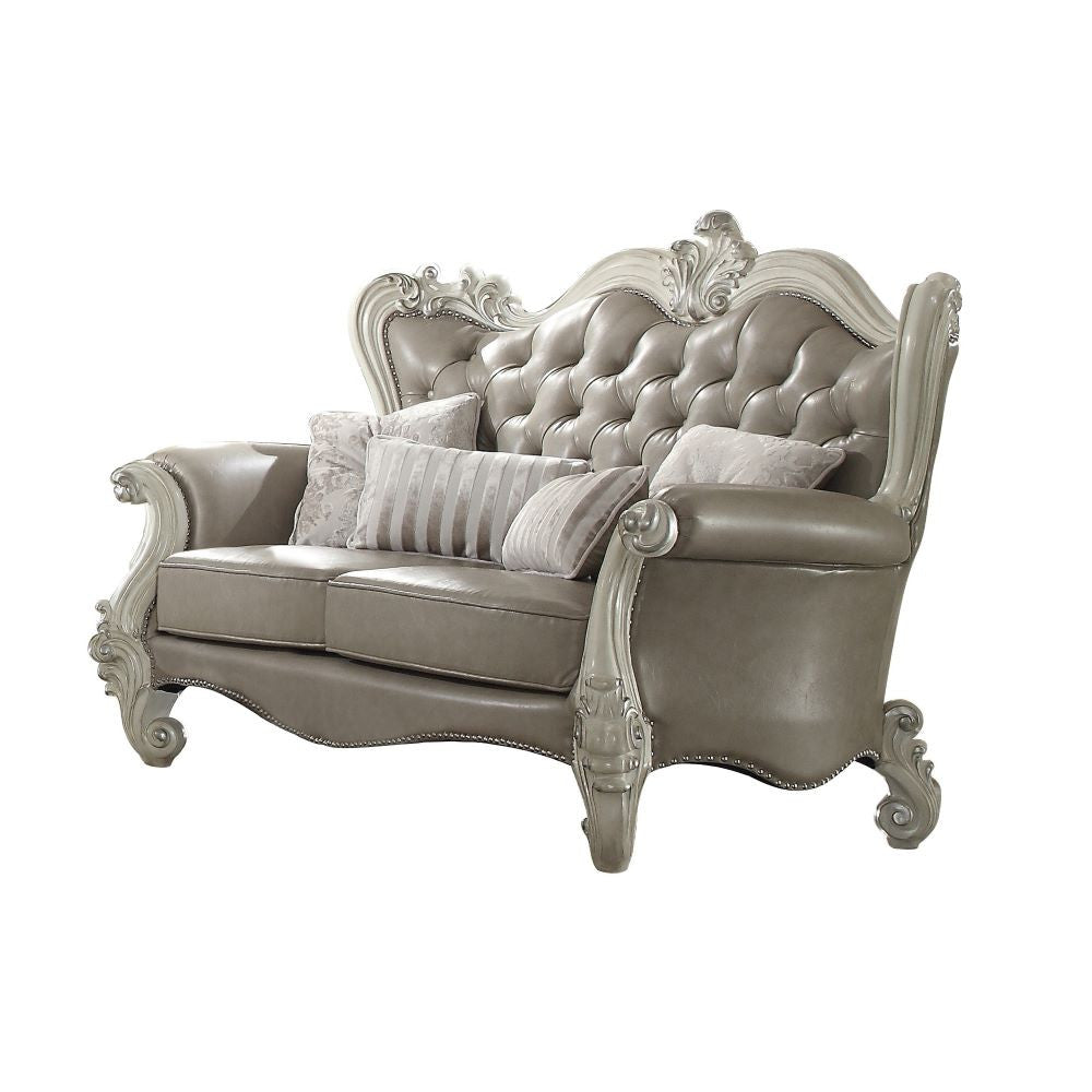 ACME 52126 Versailles KD Antique White Loveseat  1