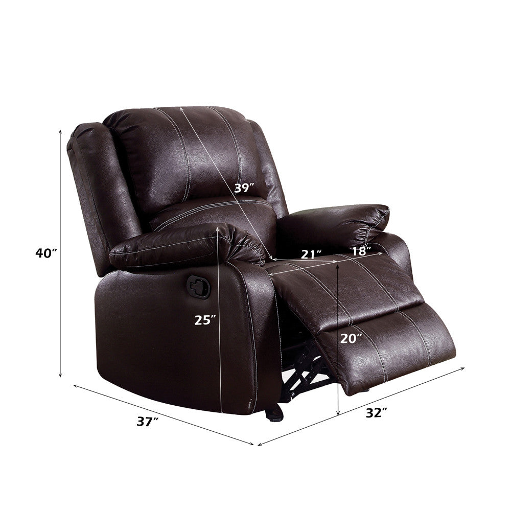 ACME 52282 Zuriel Rocker Recliner, Brown PU  1
