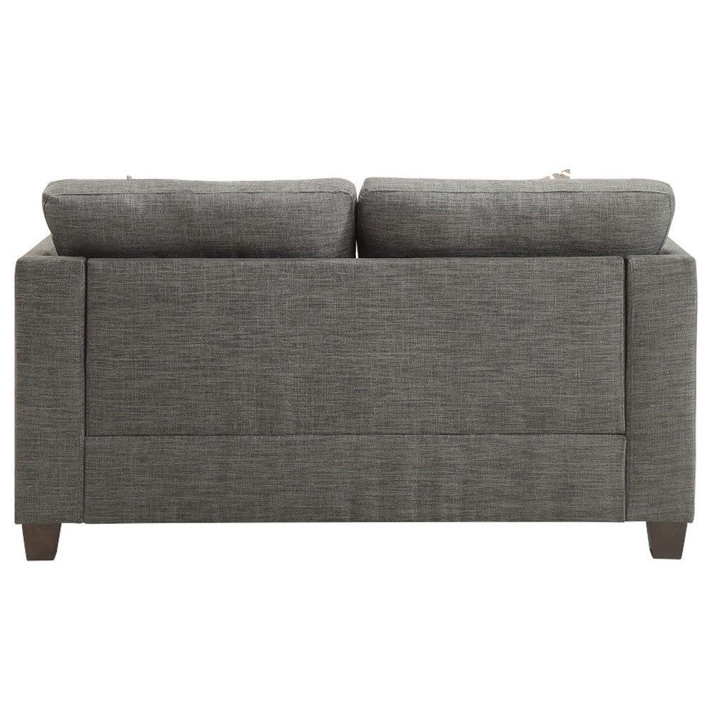 ACME 52406 Laurissa Loveseat with 4 Pillows, Light Charcoal Linen