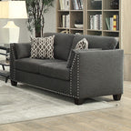 ACME 52406 Laurissa Loveseat with 4 Pillows, Light Charcoal Linen
