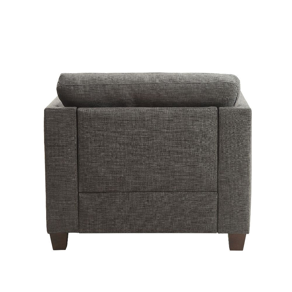 ACME 52407 Laurissa Chair with 3 Pillows, Light Charcoal Linen