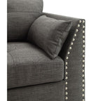 ACME 52407 Laurissa Chair with 3 Pillows, Light Charcoal Linen