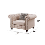ACME 52422 Aurelia Chair with 1 Pillow, Beige Linen