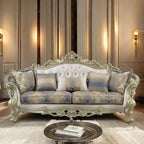 ACME 52440 Gorsedd Sofa with 5 Pillows, Fabric & Antique White
