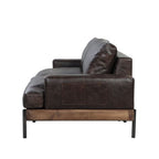 ACME 52475 Silchester Sofa, Oak & Distress Chocolate Top Grain Leather