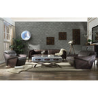 ACME 52480 Porchester Sofa, Distress Chocolate Top Grain Leather