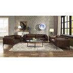 ACME 52480 Porchester Sofa, Distress Chocolate Top Grain Leather