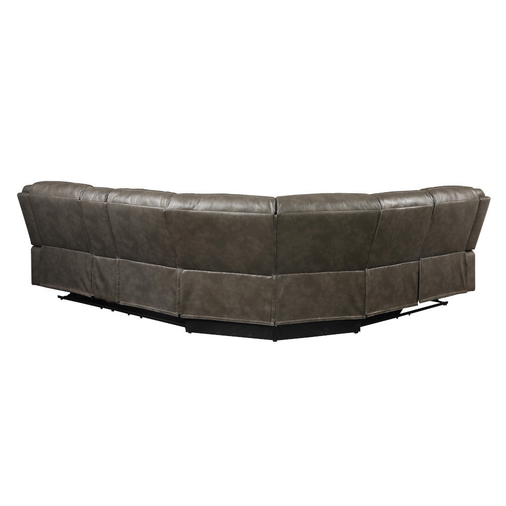 ACME 52540 Tavin Sectional Motion Sofa, Taupe Leather-Aire Match  5