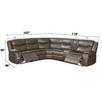 ACME 52540 Tavin Sectional Motion Sofa, Taupe Leather-Aire Match  7