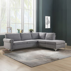 ACME 52755 Melvyn Sectional Sofa, Gray Fabric