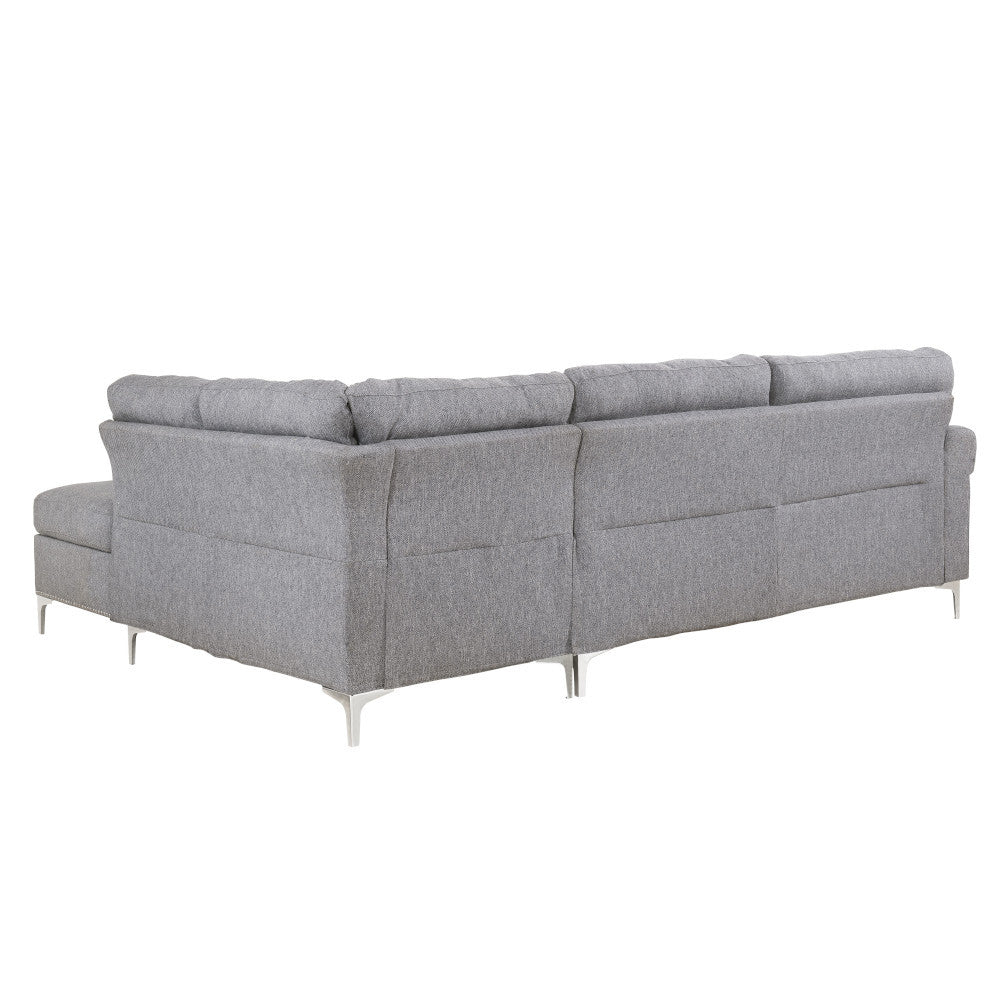 ACME 52755 Melvyn Sectional Sofa, Gray Fabric