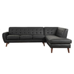 ACME 53040 Essick II Sectional Sofa, Black PU (1Set/2Ctn)