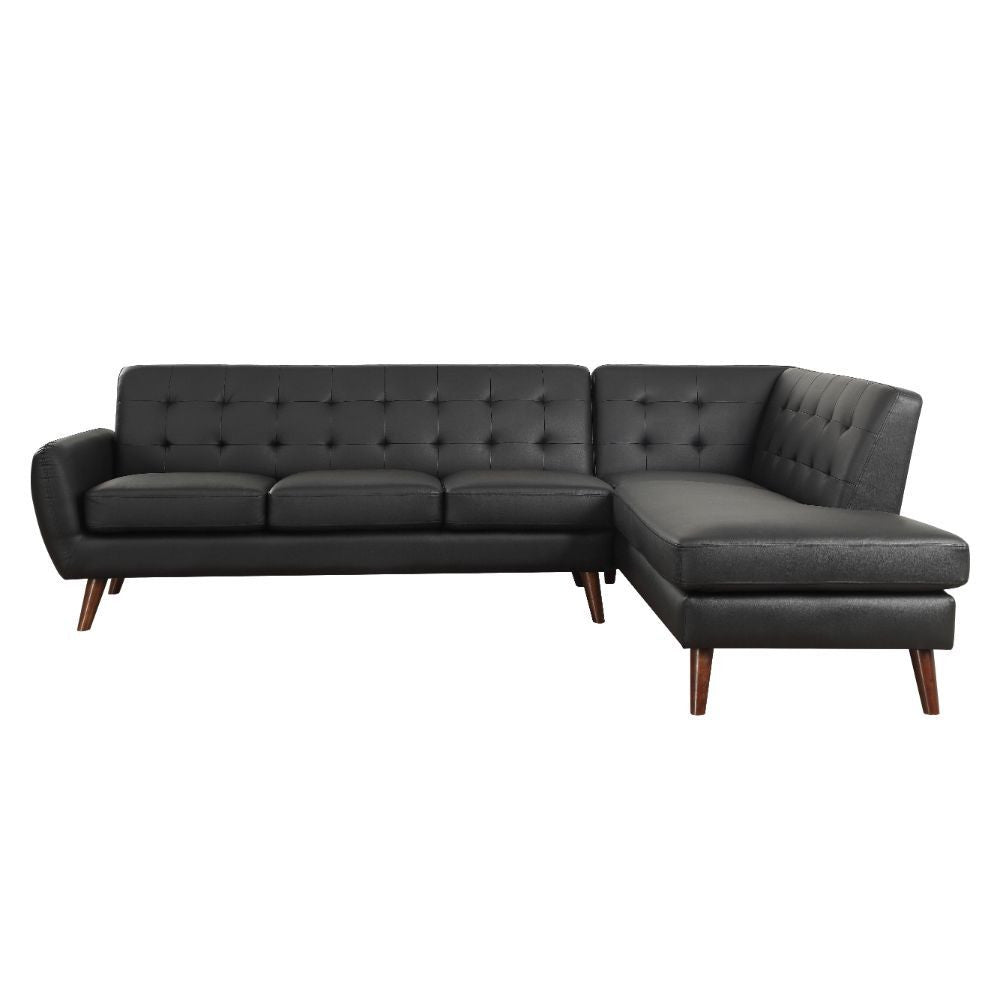 ACME 53040 Essick II Sectional Sofa, Black PU (1Set/2Ctn)