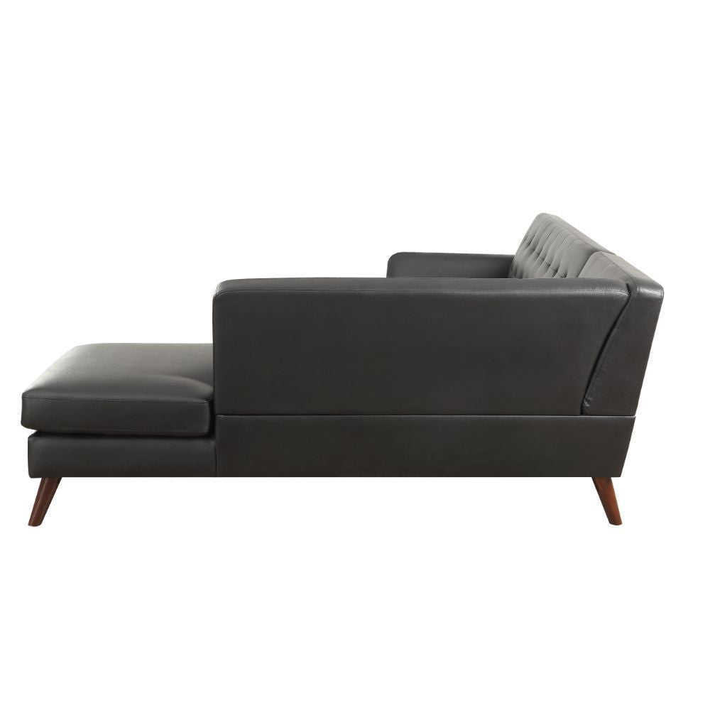 ACME 53040 Essick II Sectional Sofa, Black PU (1Set/2Ctn)