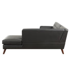ACME 53040 Essick II Sectional Sofa, Black PU (1Set/2Ctn)
