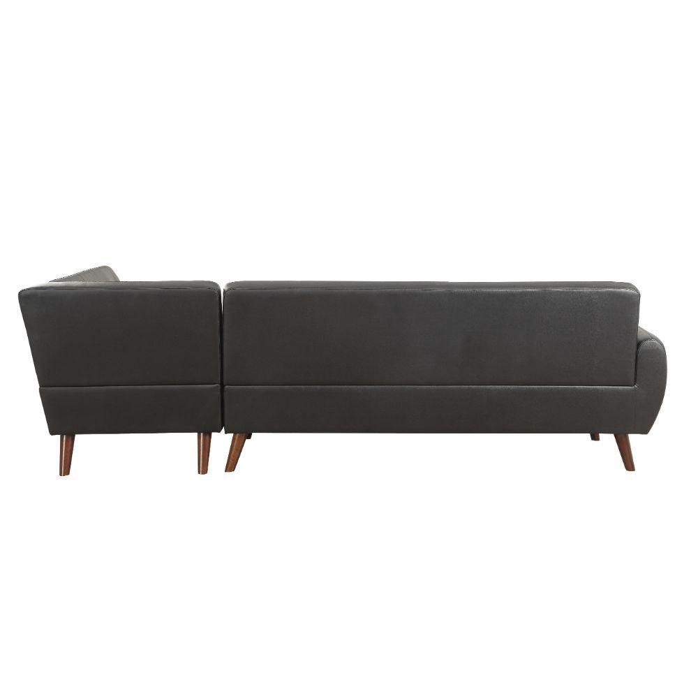 ACME 53040 Essick II Sectional Sofa, Black PU (1Set/2Ctn)