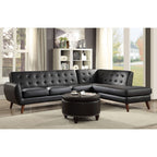 ACME 53040 Essick II Sectional Sofa, Black PU (1Set/2Ctn)