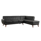 ACME 53040 Essick II Sectional Sofa, Black PU (1Set/2Ctn)