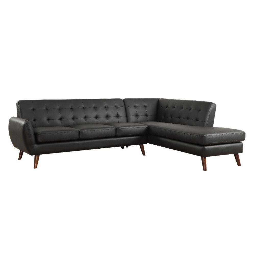 ACME 53040 Essick II Sectional Sofa, Black PU (1Set/2Ctn)