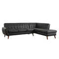 ACME 53040 Essick II Sectional Sofa, Black PU (1Set/2Ctn)