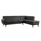 ACME 53040 Essick II Sectional Sofa, Black PU (1Set/2Ctn)