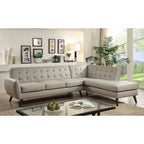 ACME 53045 Essick II Sectional Sofa, Gray PU (1Set/2Ctn)