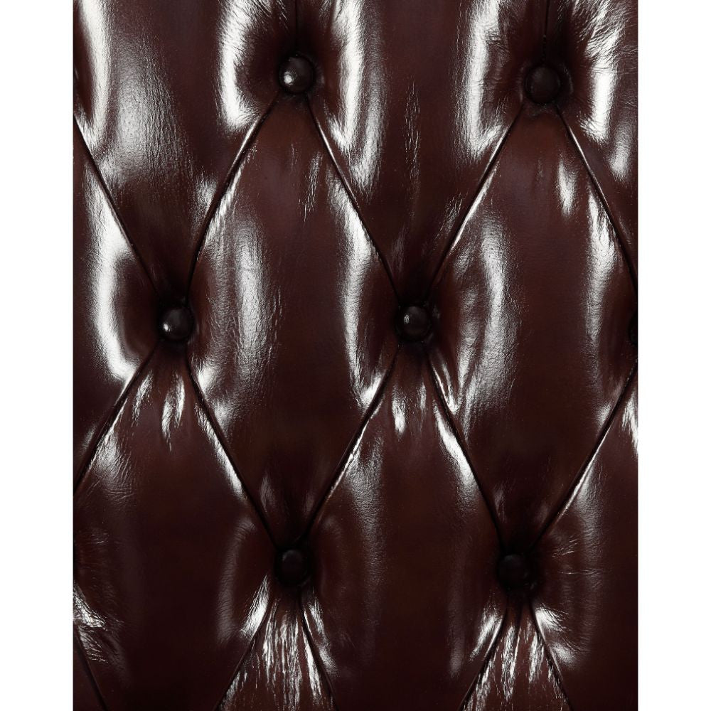 ACME 53070 Forsythia Sofa with 3 Pillows, Espresso Top Grain Leather Match & Walnut (1Set/2Ctn)