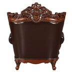 ACME 53072 Forsythia Chair with 1 Pillow, Espresso Top Grain Leather Match & Walnut (1Set/2Ctn)