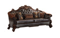 ACME 53130 Vendome II Sofa with 5 Pillows, 2-Tone Dark Brown PU & Cherry