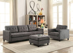 ACME 53315 Ceasar Sectional Sofa & Reversible Ottoman, Gray Fabric (1Set/2Ctn)
