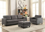 ACME 53315 Ceasar Sectional Sofa & Reversible Ottoman, Gray Fabric (1Set/2Ctn)