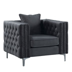 ACME 53389 Gillian II Chair with 1 Pillow, Dark Gray Velvet (1Set/2Ctn)