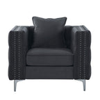 ACME 53389 Gillian II Chair with 1 Pillow, Dark Gray Velvet (1Set/2Ctn)