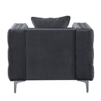 ACME 53389 Gillian II Chair with 1 Pillow, Dark Gray Velvet (1Set/2Ctn)
