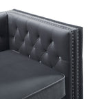 ACME 53389 Gillian II Chair with 1 Pillow, Dark Gray Velvet (1Set/2Ctn)
