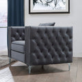 ACME 53389 Gillian II Chair with 1 Pillow, Dark Gray Velvet (1Set/2Ctn)