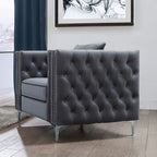 ACME 53389 Gillian II Chair with 1 Pillow, Dark Gray Velvet (1Set/2Ctn)