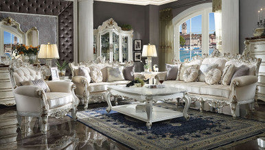 ACME 53460 Picardy II Sofa with 7 Pillows, Fabric & Antique Pearl