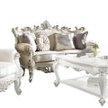 ACME 53461 Picardy II Loveseat with 4 Pillows, Fabric & Antique Pearl