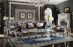 ACME 53465 Picardy Sofa with 8 Pillows, Velvet & Antique Platinum