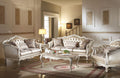 ACME 53540 Chantelle Sofa with 3 Pillows, Rose Gold PU/Fabric & Pearl White