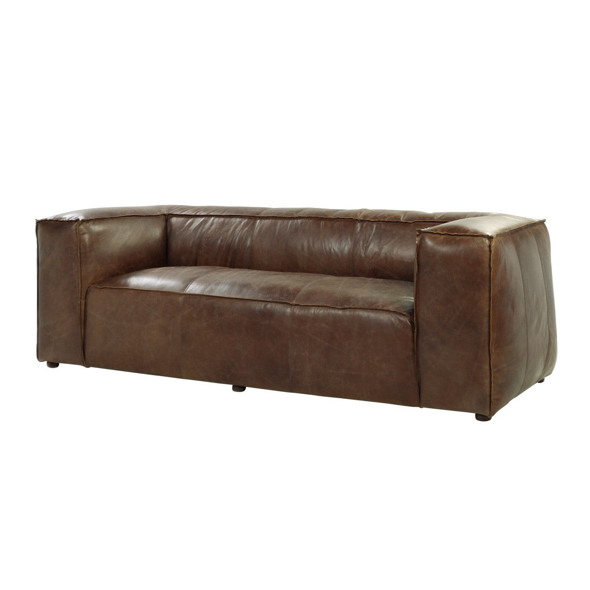 ACME 53545 Brancaster Sofa, Retro Brown Top Grain Leather