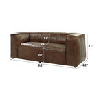 ACME 53545 Brancaster Sofa, Retro Brown Top Grain Leather