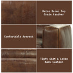 ACME 53545 Brancaster Sofa, Retro Brown Top Grain Leather