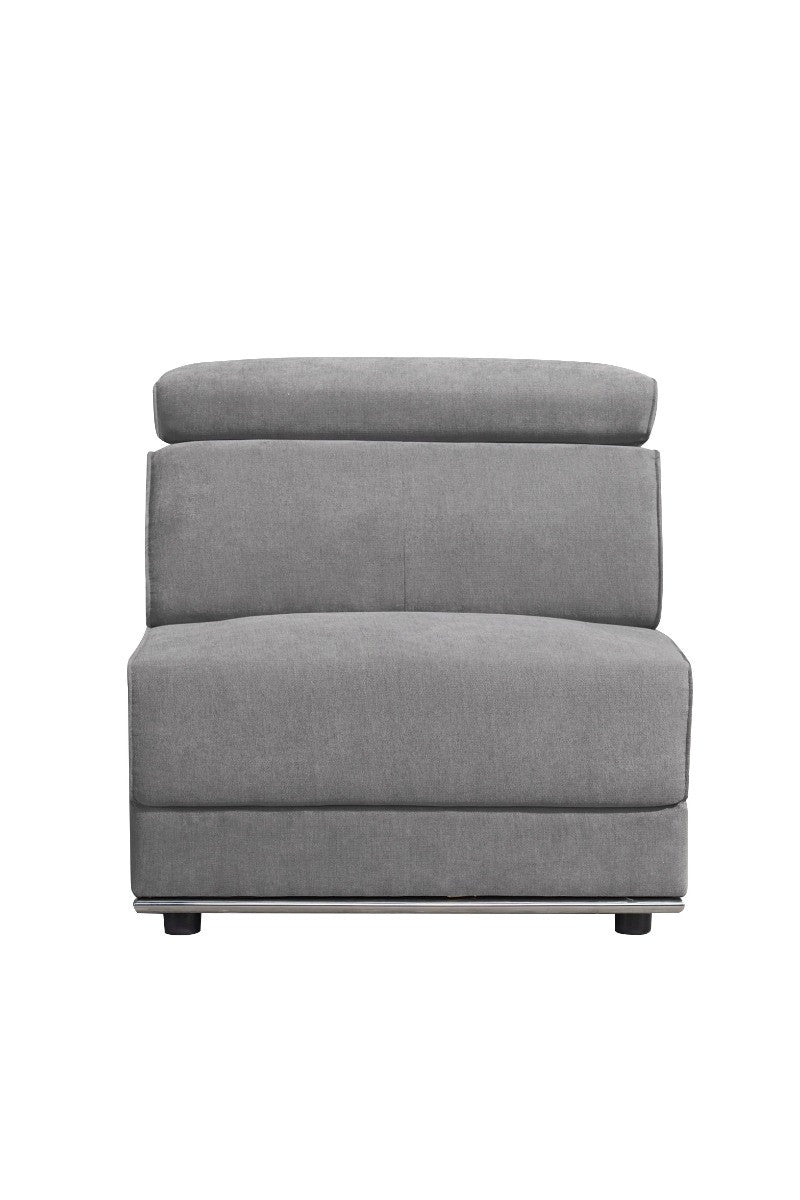 ACME 53722 Alwin Modular Armless Chair, Dark Gray Fabric