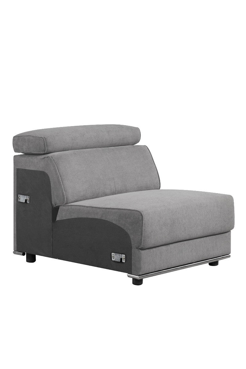 ACME 53722 Alwin Modular Armless Chair, Dark Gray Fabric