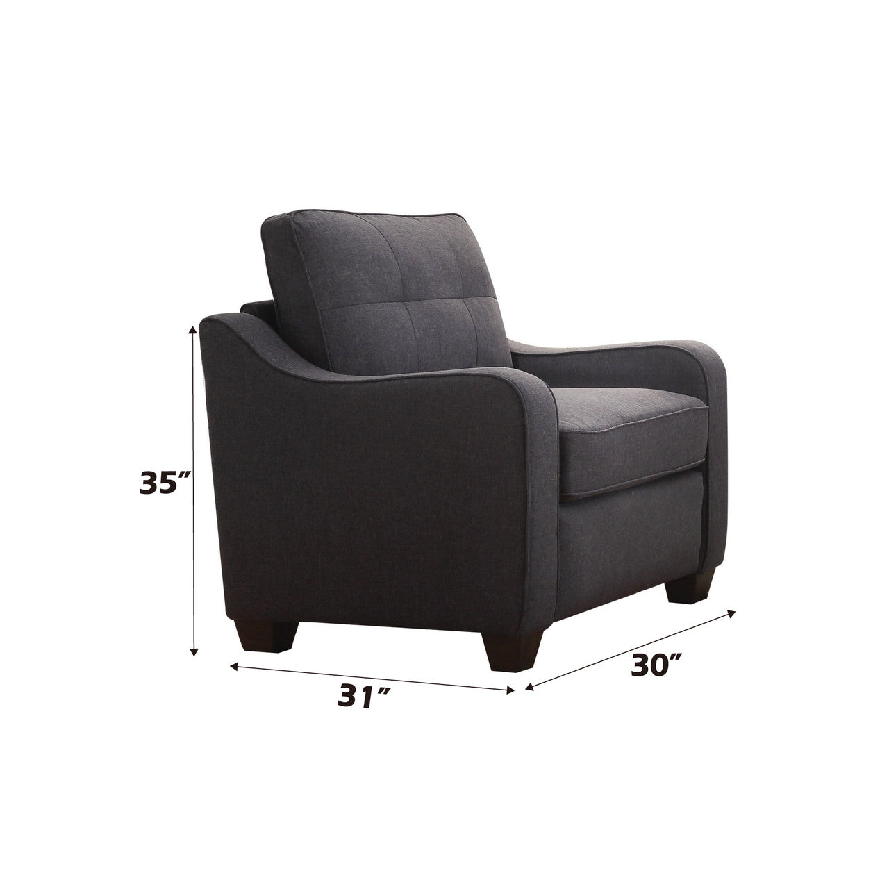 ACME 53792 Cleavon II Chair, Gray Linen