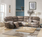 ACME 54590 Olwen Sectional Sofa (Power Motion & USB), Mocha Nubuck (1Set/6Ctn)