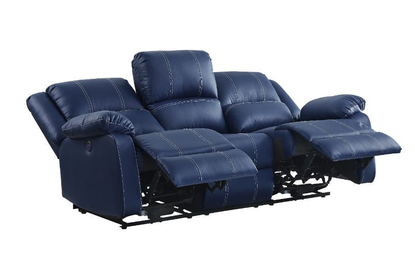 ACME 54615 Zuriel Power Motion Sofa, Blue PU  1